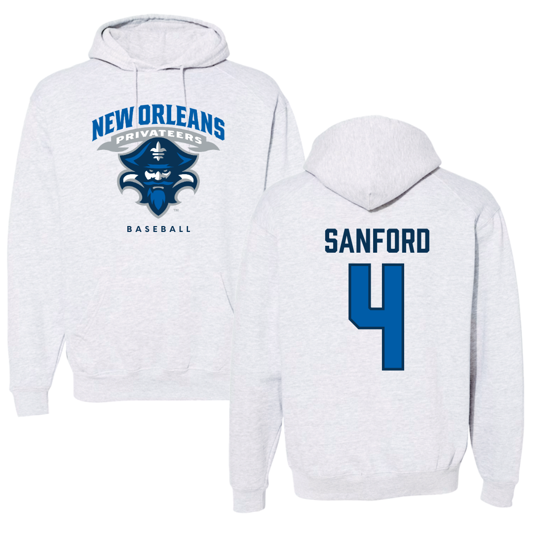 University of New Orleans Baseball Gray Hoodie - #4 Mitchell Sanford