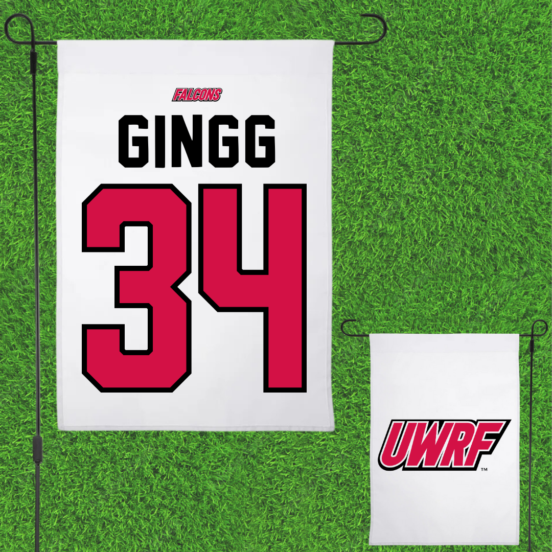 University of Wisconsin-River Falls Football White Garden Flag - #34 Conrad Gingg