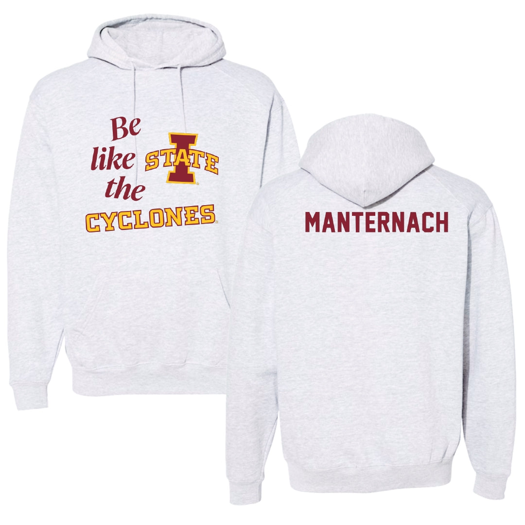 Iowa State University Gymnastics Light Gray Be Like Us Hoodie - Madelyn Manternach