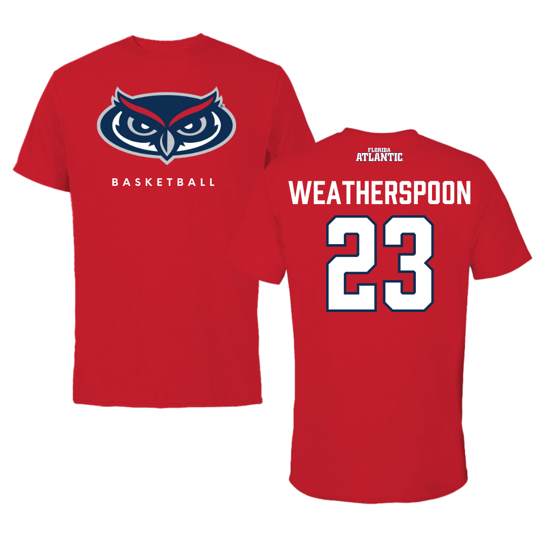Florida Atlantic University Basketball Red Jersey Performance Tee - #23 Brandon Weatherspoon