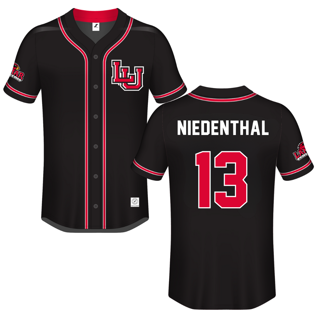 Lamar University Black Button-Down Jersey - #13 Cameron Niedenthal