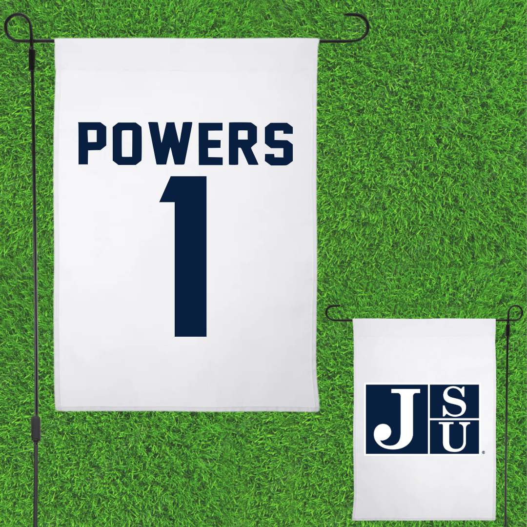 Jackson State University Football White Garden Flag - #1 Rico Powers