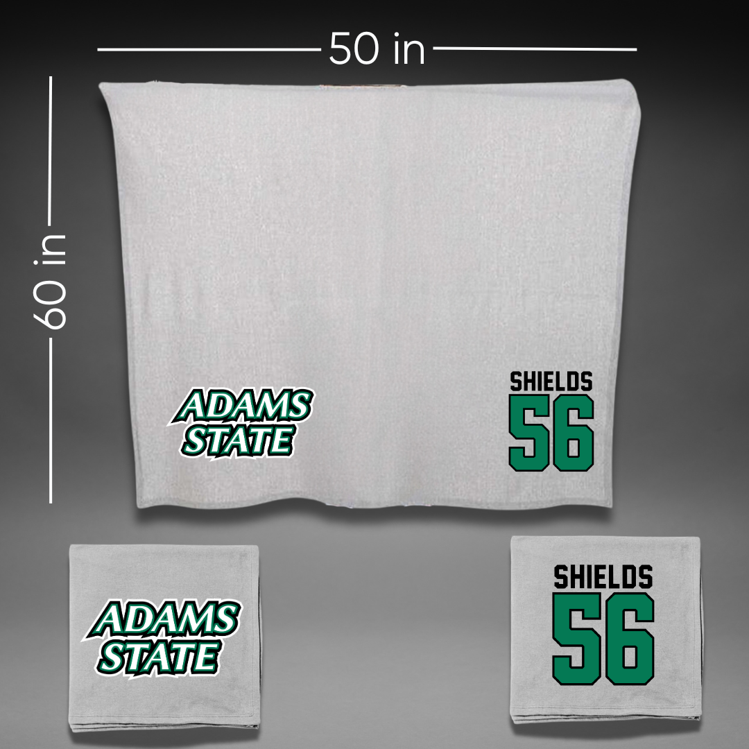 Adams State University Football Gray Blanket - #56 Aiden Shields