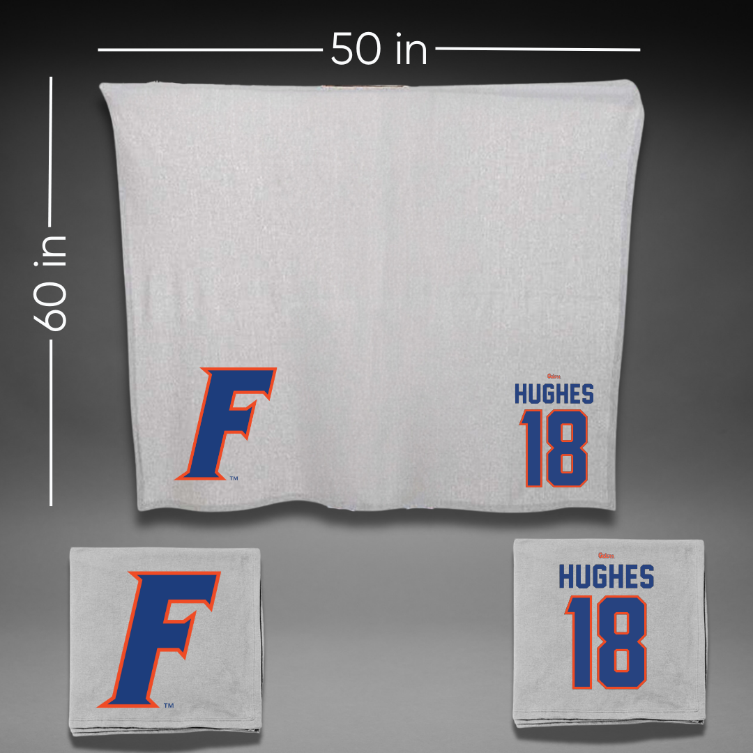 University of Florida Lacrosse Gray Blanket - #18 Samantha Hughes