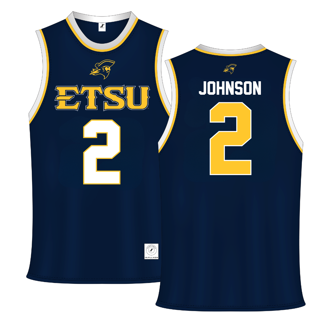 East Tennessee State University Navy Basketball Jersey - #2 Maki Johnson