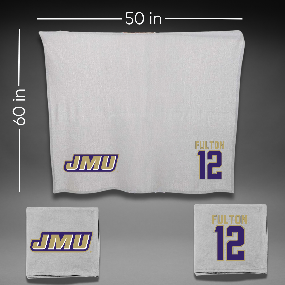 James Madison University Softball Gray Blanket - #12 Lauren Fulton