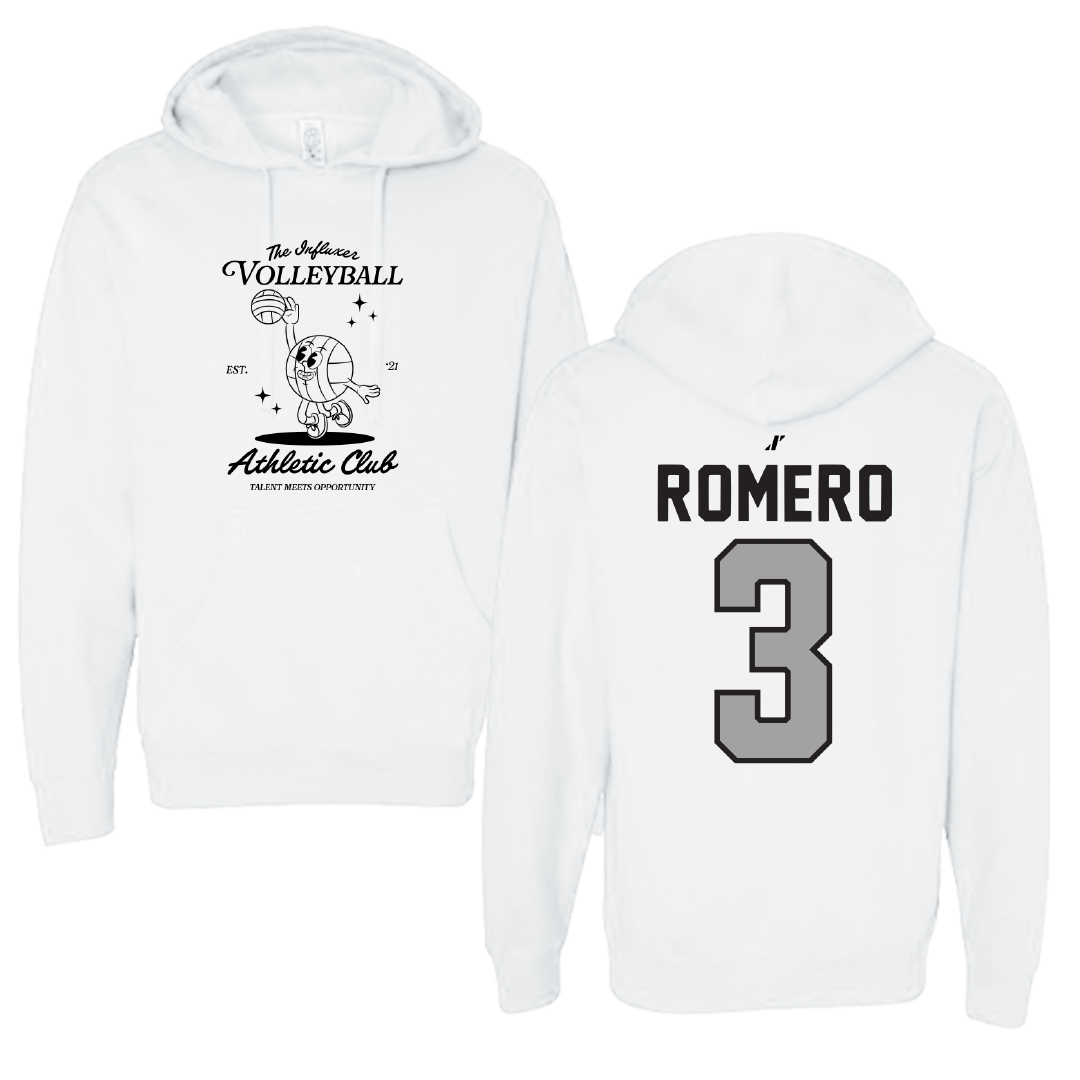 Volleyball White Influxer Athletic Club Hoodie - #3 Rylie Romero