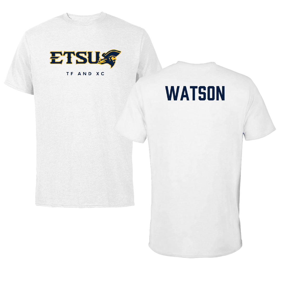East Tennessee State University TF and XC White Performance Tee - Jack Watson