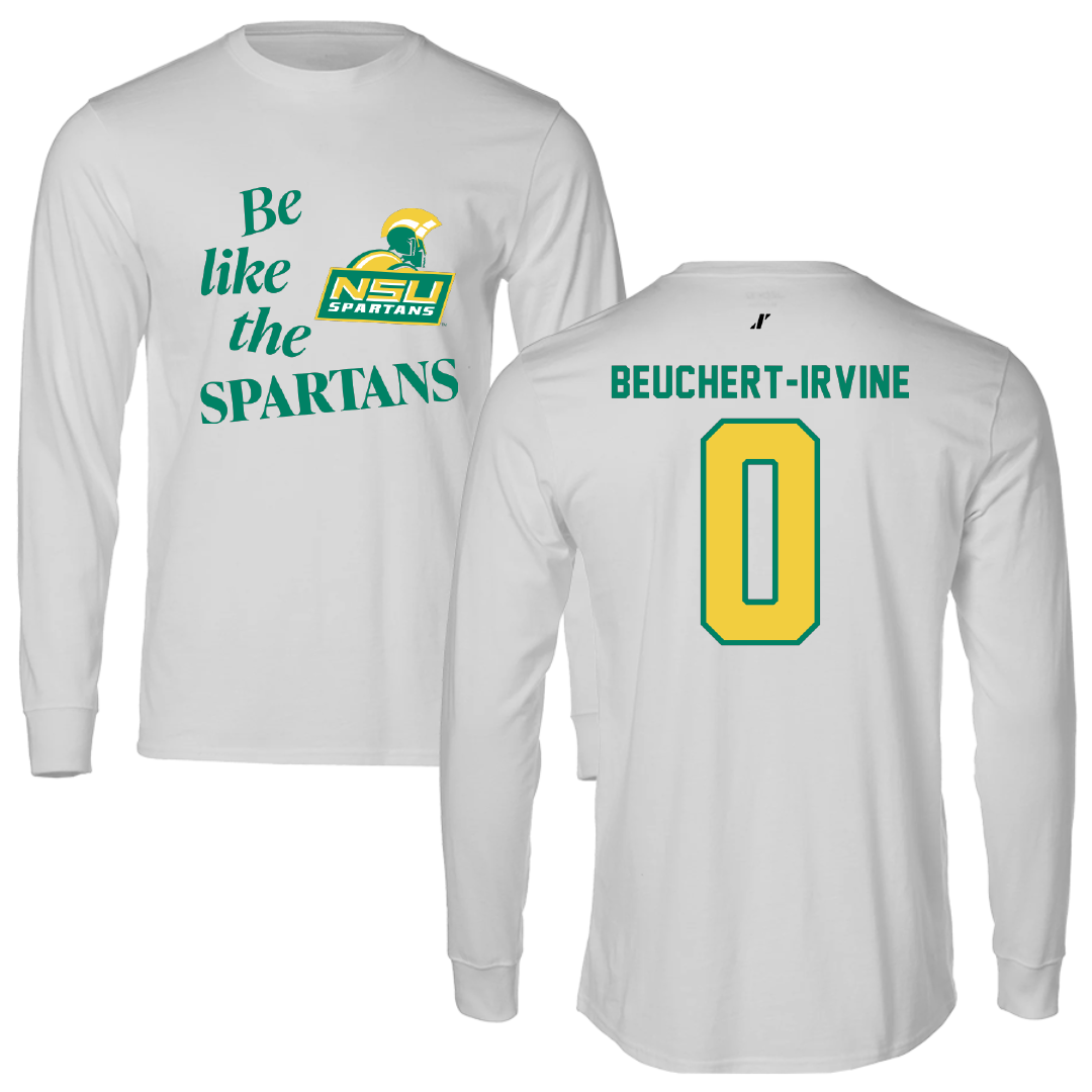 Norfolk State University Football Light Gray Be Like Us Performance Long Sleeve - #0 Sage Beuchert-Irvine