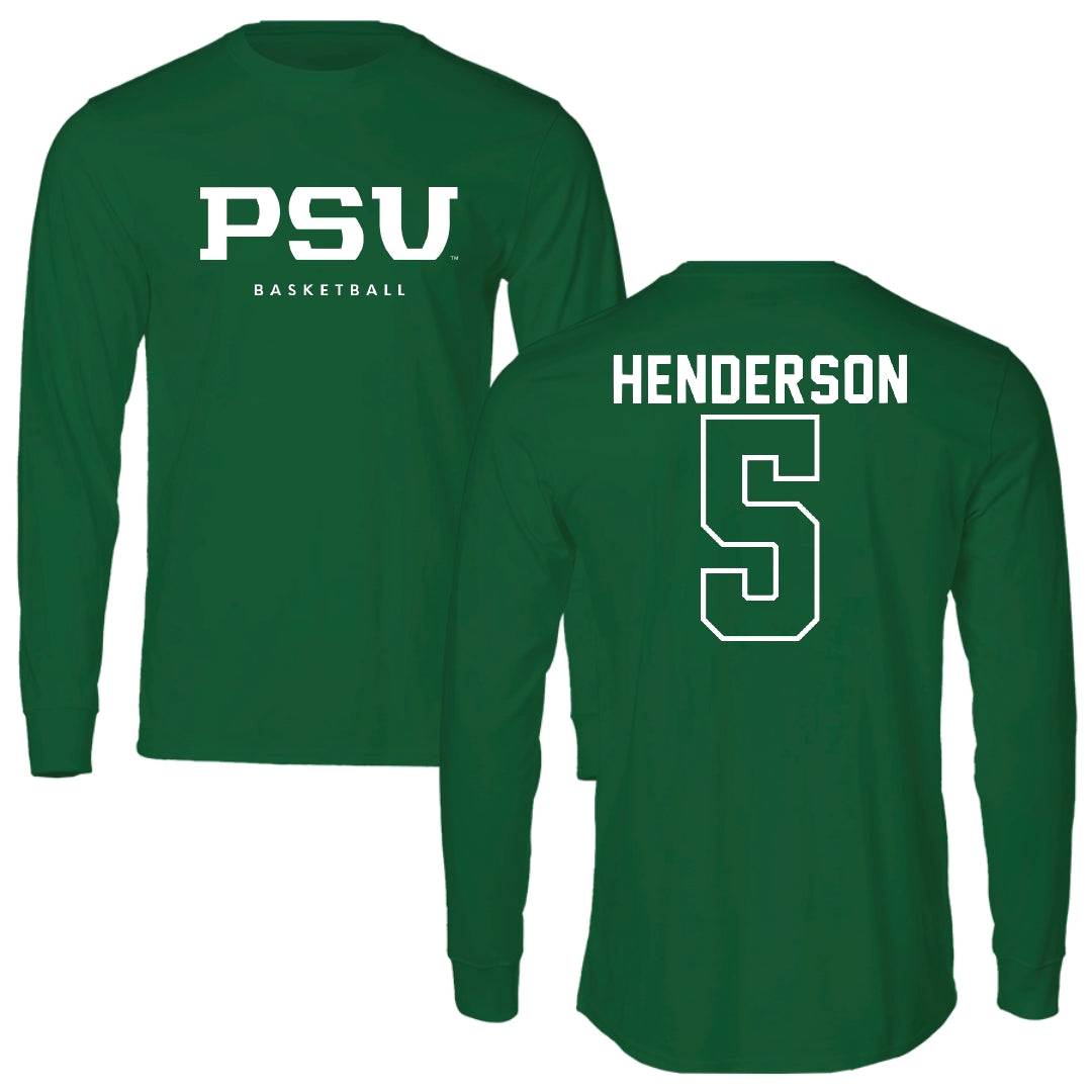 Portland State University Basketball Forest Green Long Sleeve - #5 Jaylin Henderson