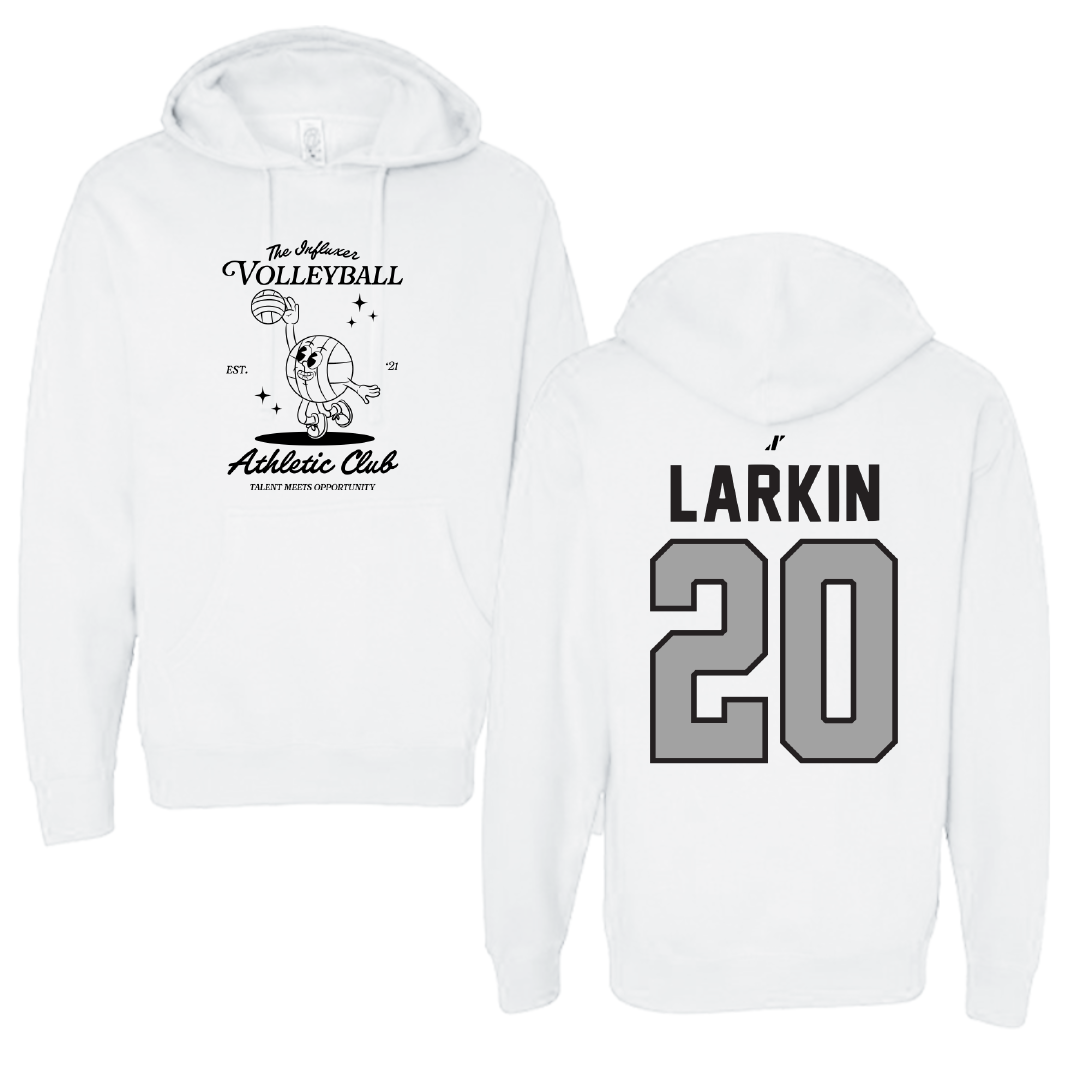 Volleyball White Influxer Athletic Club Hoodie - #20 Camille Larkin