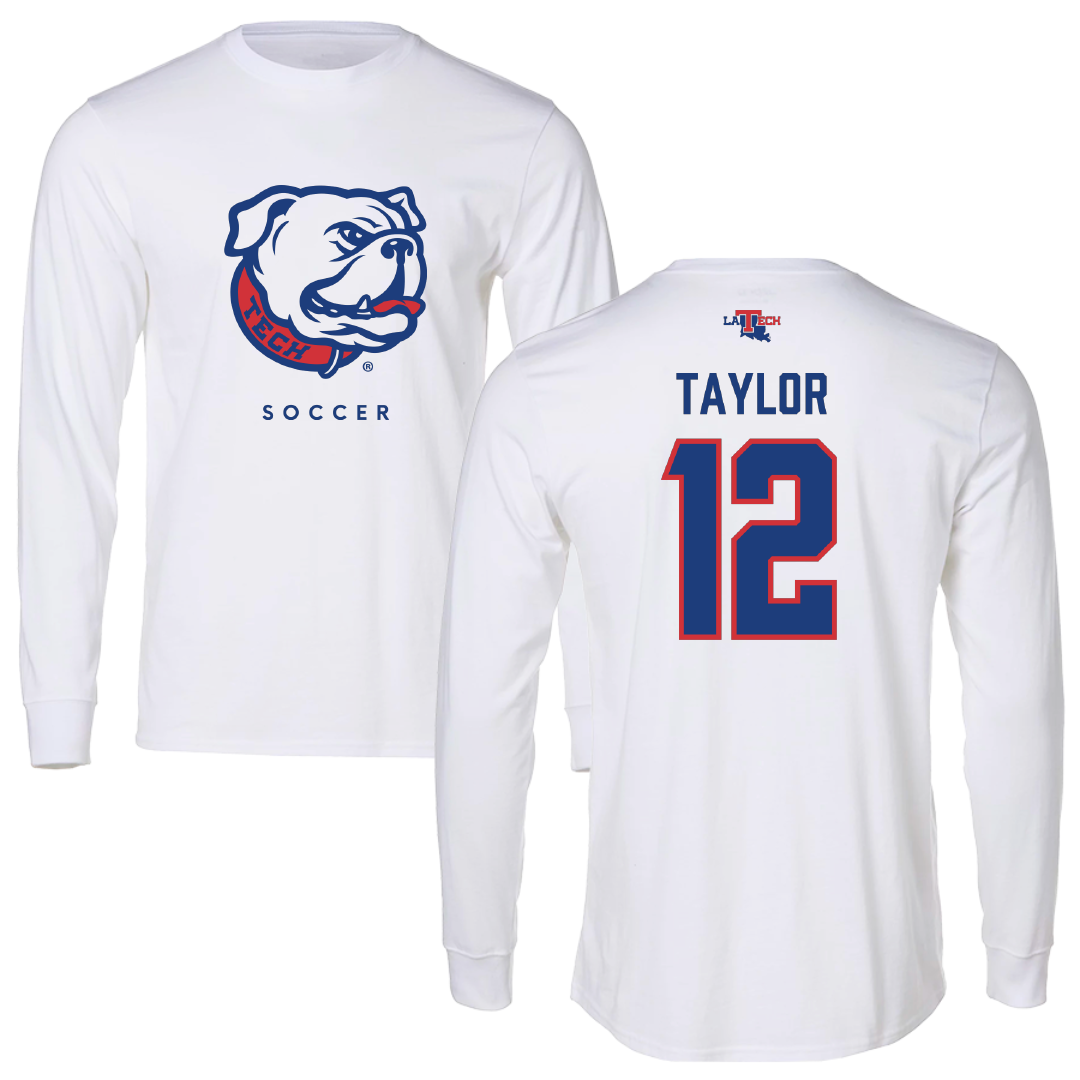 Louisiana Tech University Soccer White Performance Long Sleeve - #12 Kyra Taylor
