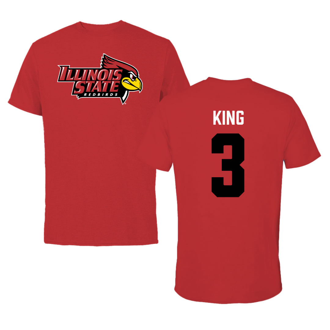 Illinois State University Football Red Redbird Performance Tee - #3 Mason King