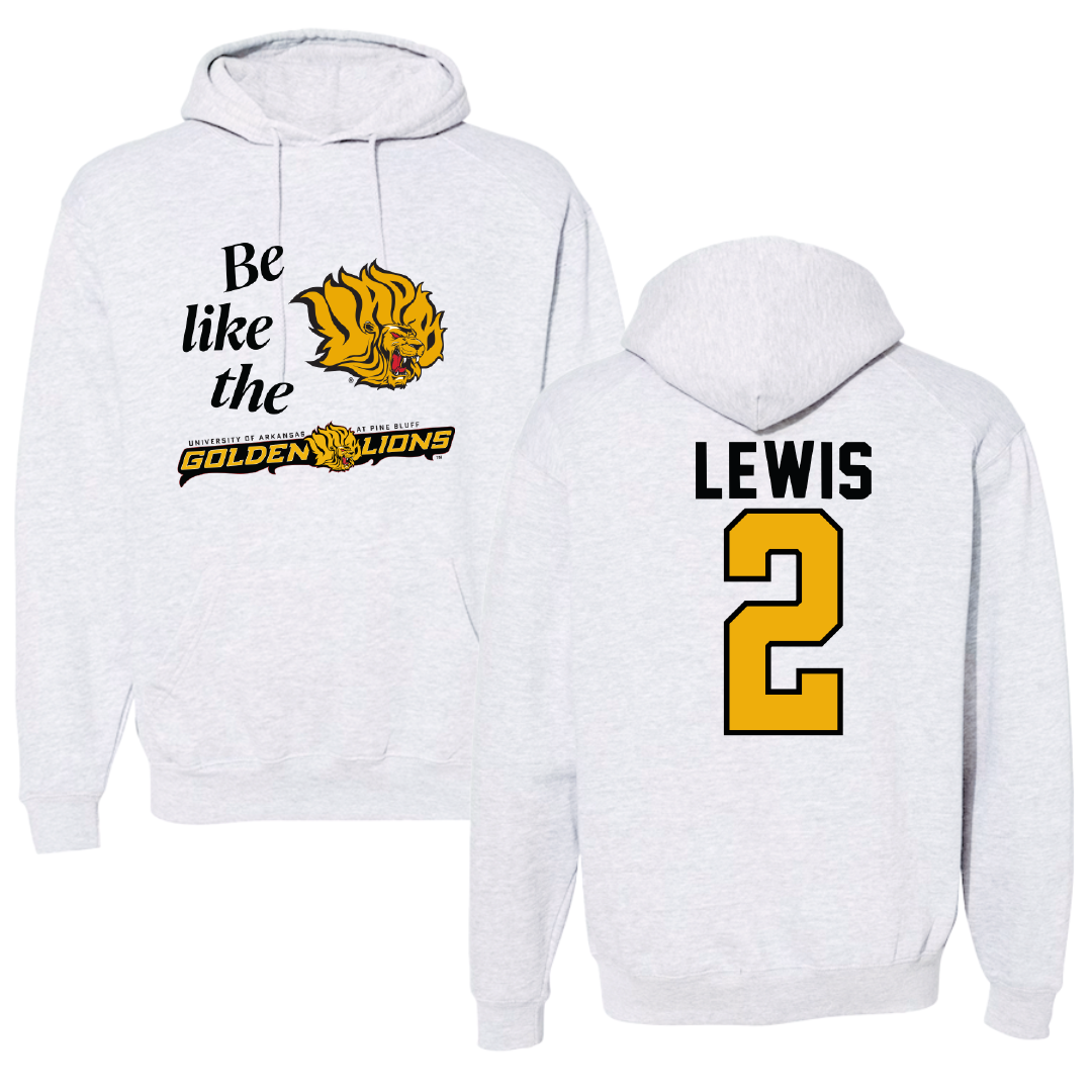 University of Arkansas-Pine Bluff Football Light Gray Be Like Us Hoodie - #2 Kenji Lewis