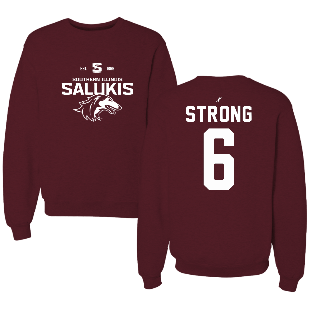 Southern Illinois University at Carbondale Football Maroon General Crewneck - #6 Justin Strong
