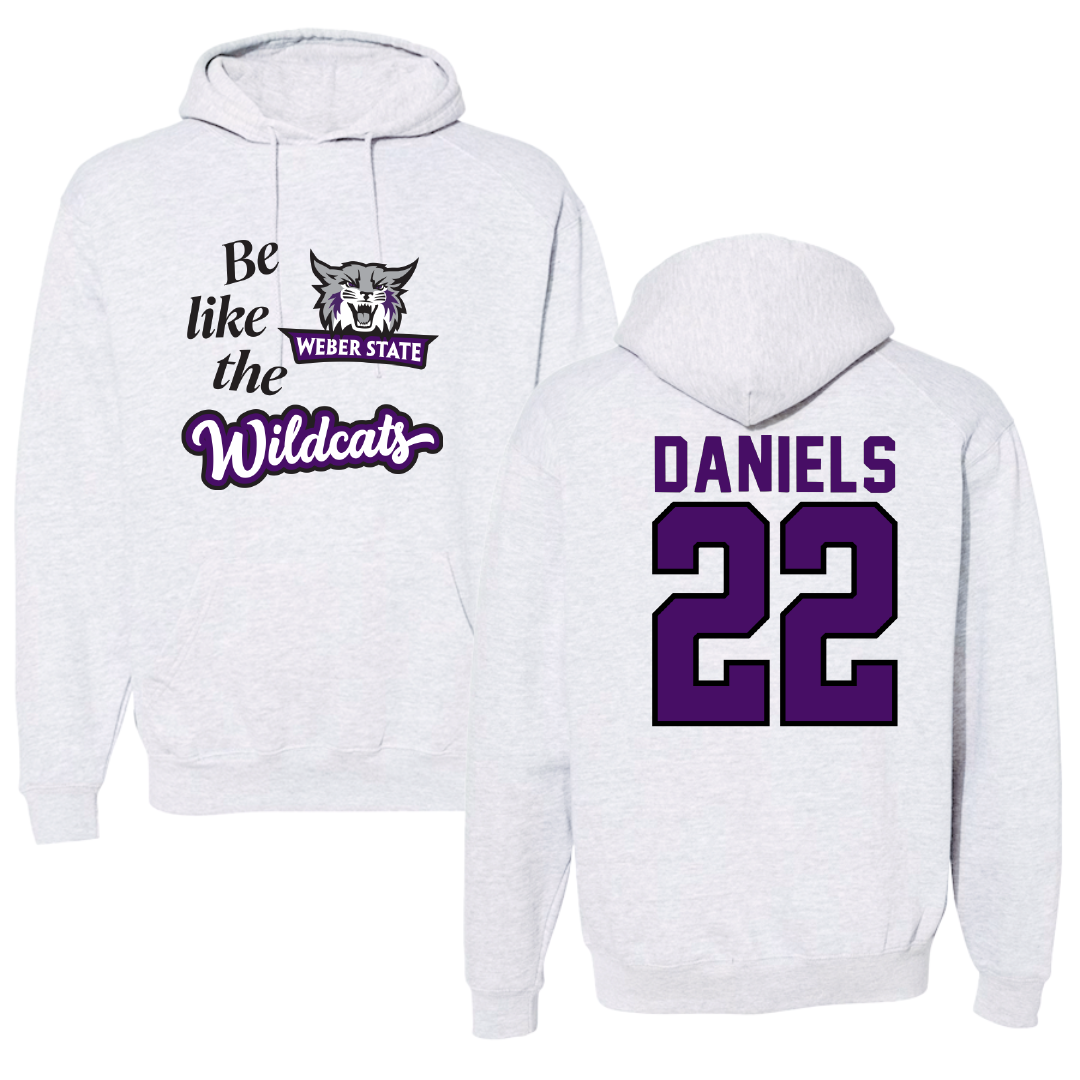 Weber State University Football Light Gray Be Like Us Hoodie - #22 Ishaan Daniels