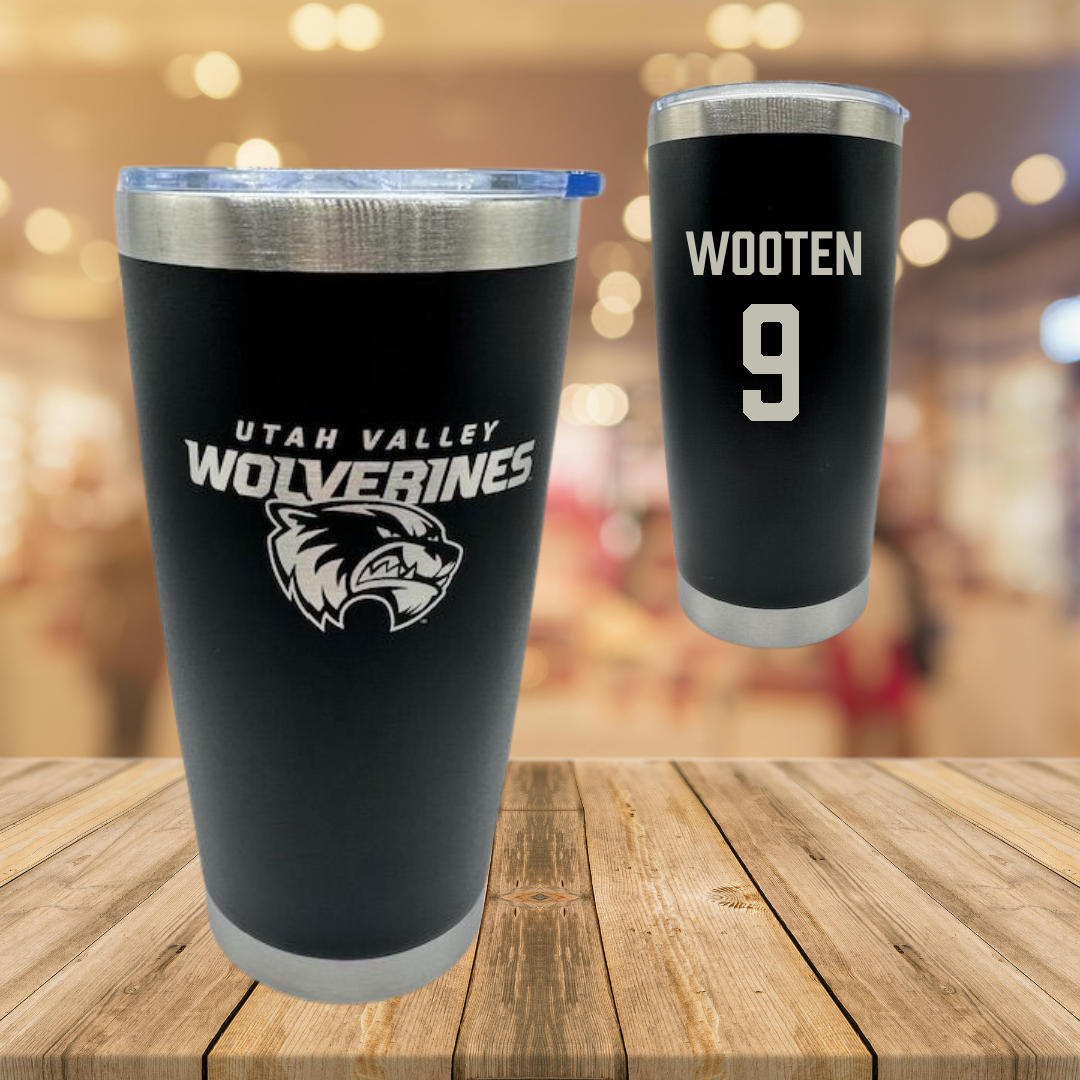 Utah Valley University Softball Black Stainless Steel Tumbler - #9 Taylor Wooten