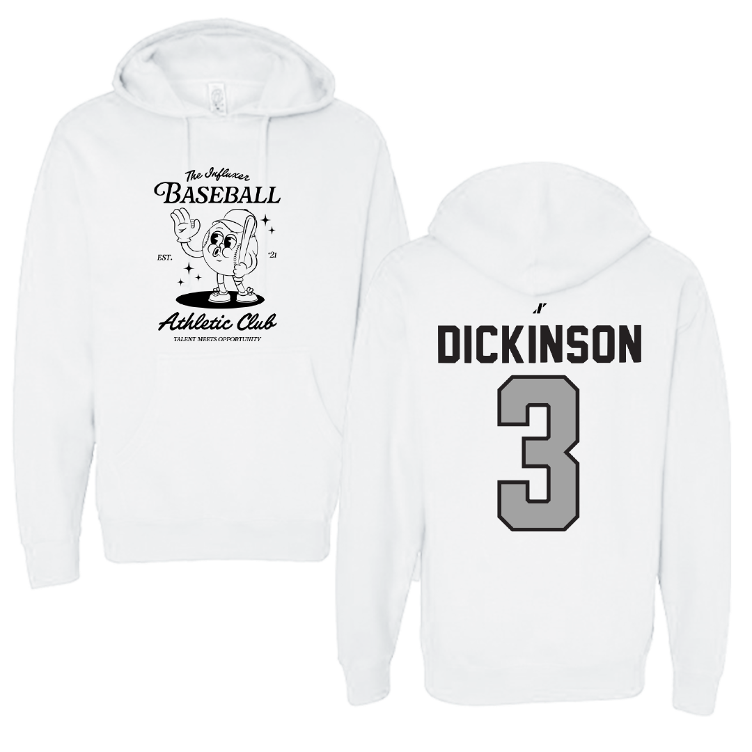 Baseball White Influxer Athletic Club Hoodie - #3 Daniel Dickinson