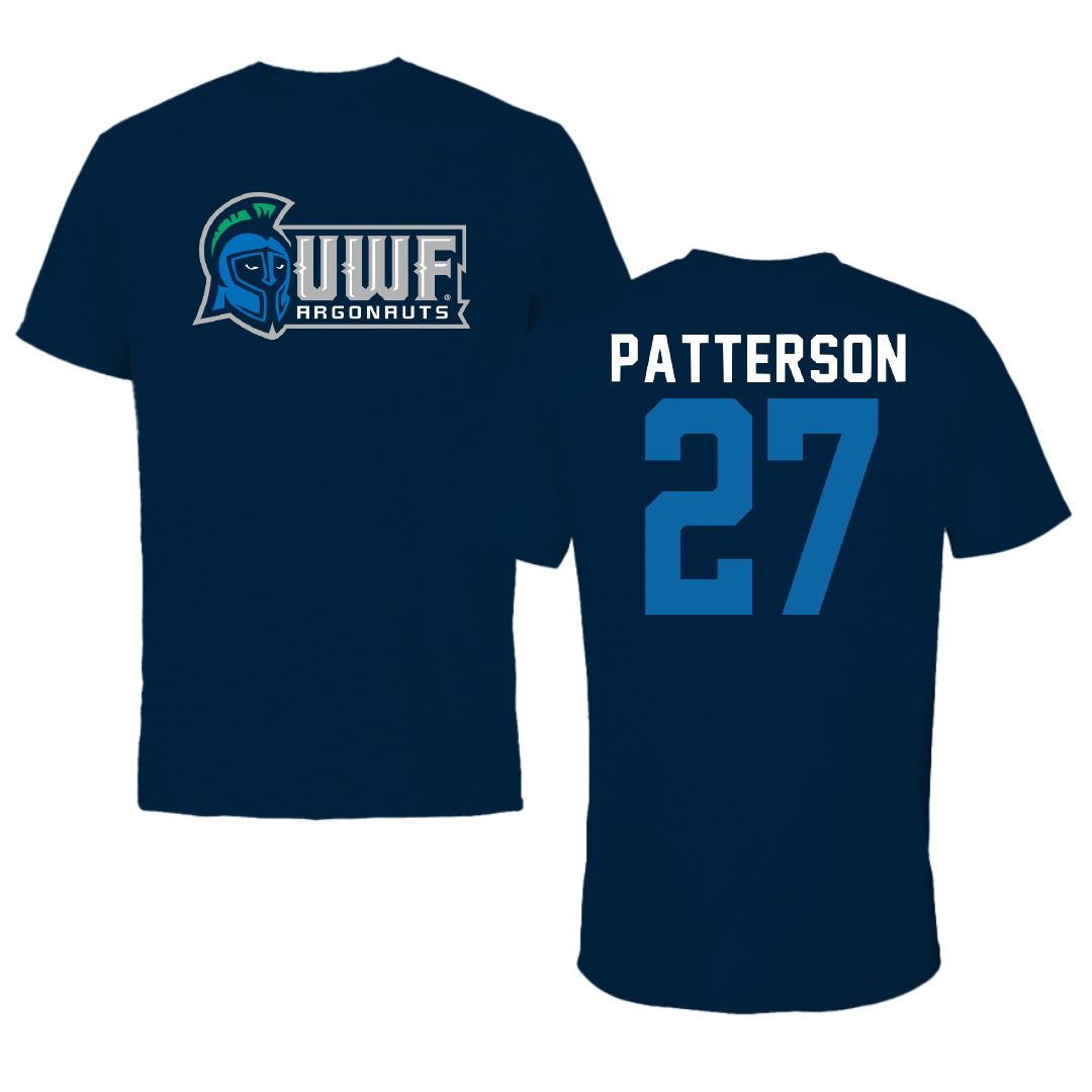 University of West Florida Football Navy Performance Tee - #27 Tyler Patterson