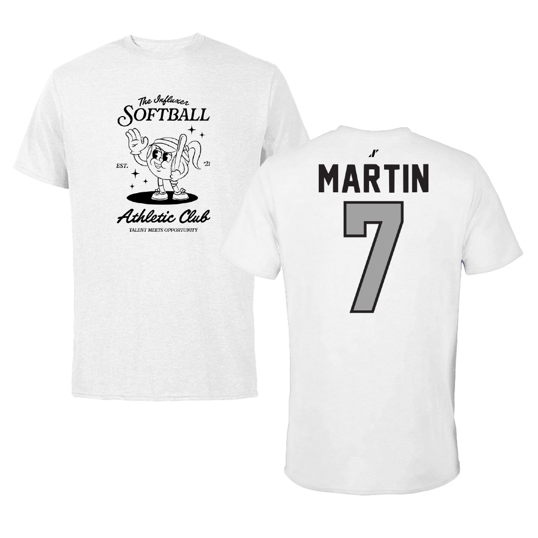 Softball White Influxer Athletic Club Tee - #7 Makenzie Martin