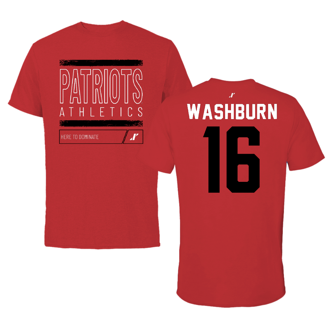 Dallas Baptist University Volleyball Red Dominate Tee - #16 Sadie Washburn