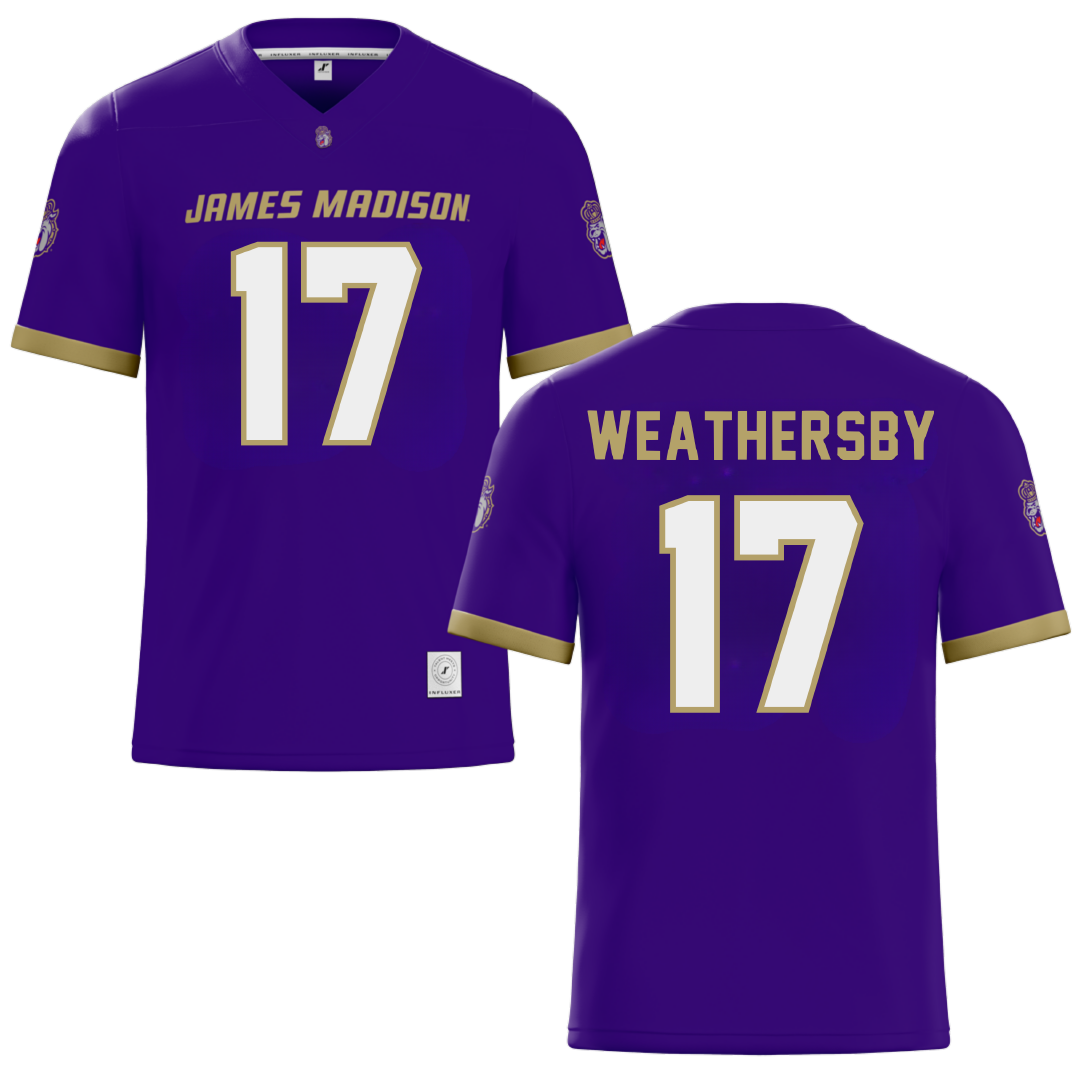 James Madison University Purple Football Jersey - #17 Gannon Weathersby