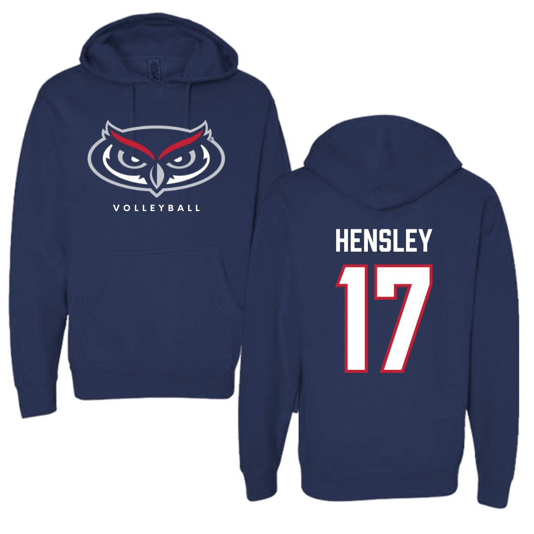 Florida Atlantic University Volleyball Navy Mascot Hoodie - #17 Victoria Hensley
