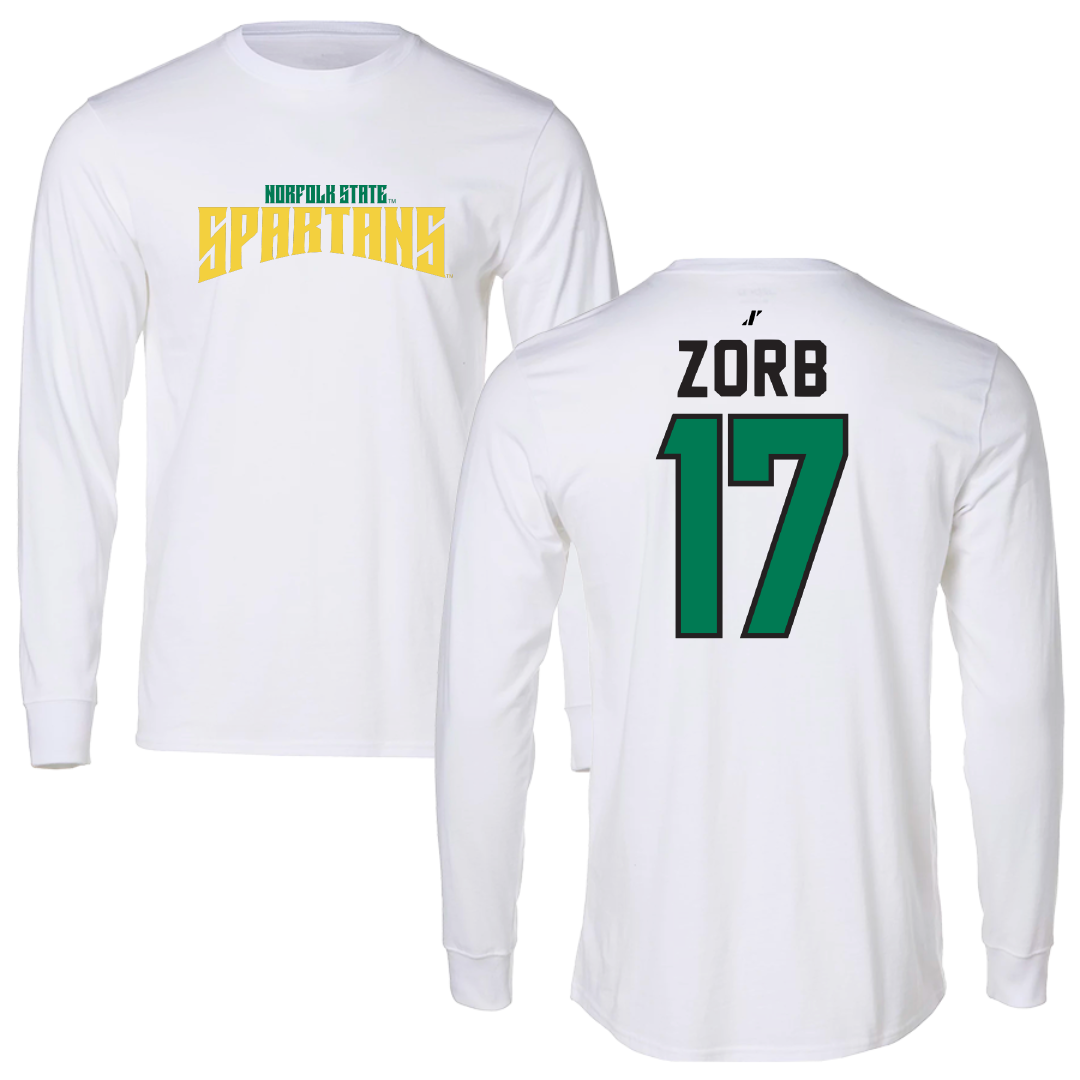 Norfolk State University Softball White Classic Performance Long Sleeve - #17 Lisa Zorb