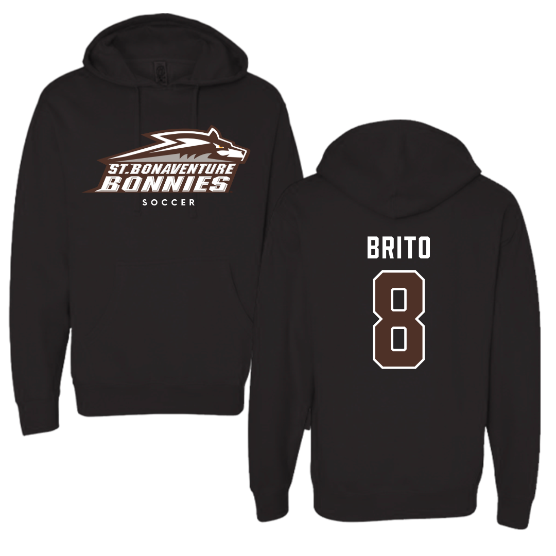 St. Bonaventure University Soccer Black Hoodie - #8 Kenzo Brito