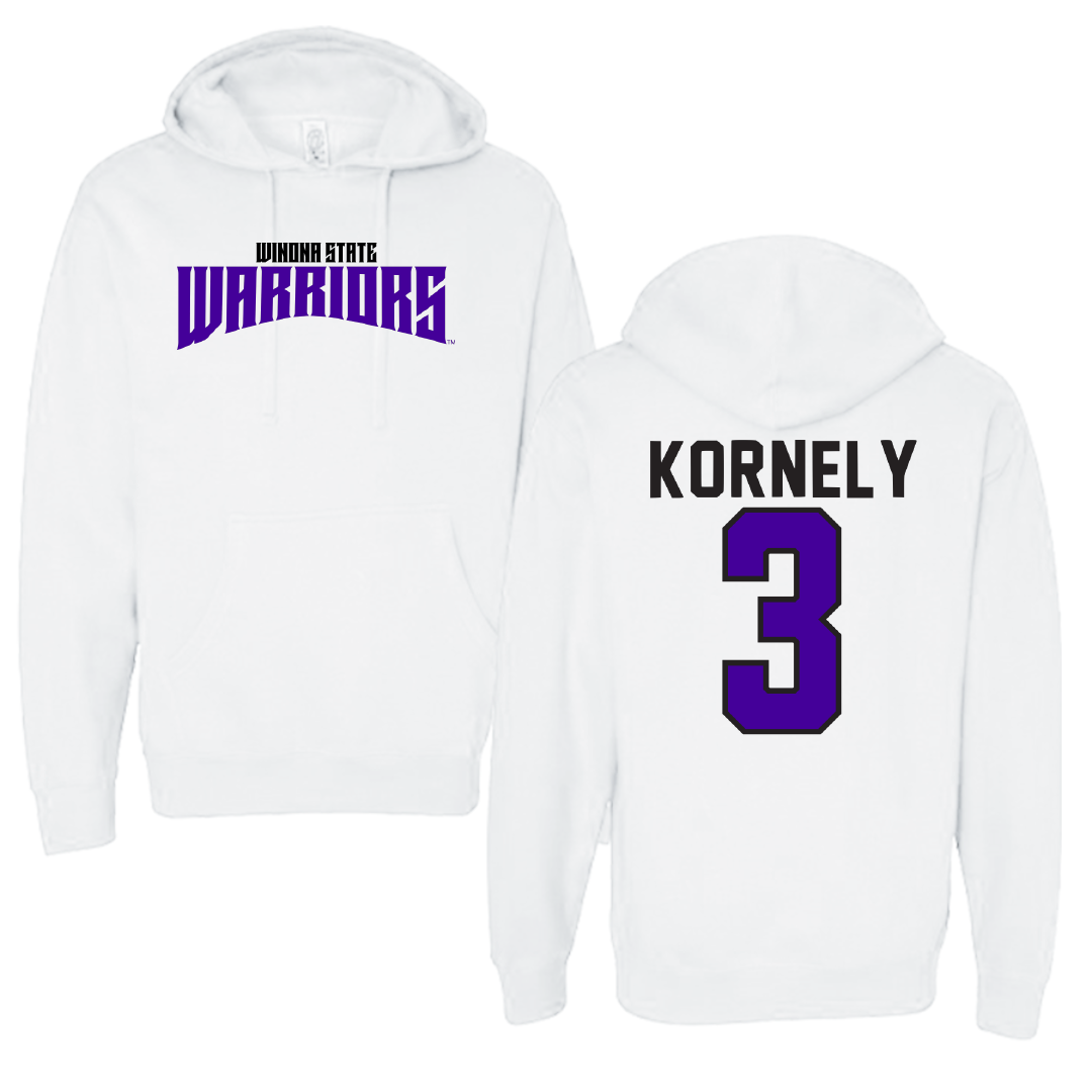 Winona State University Volleyball White Classic Hoodie - #3 Kenna Kornely