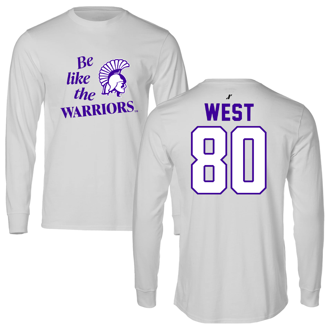 Winona State University Football Light Gray Be Like Us Long Sleeve - #80 Jaylen West
