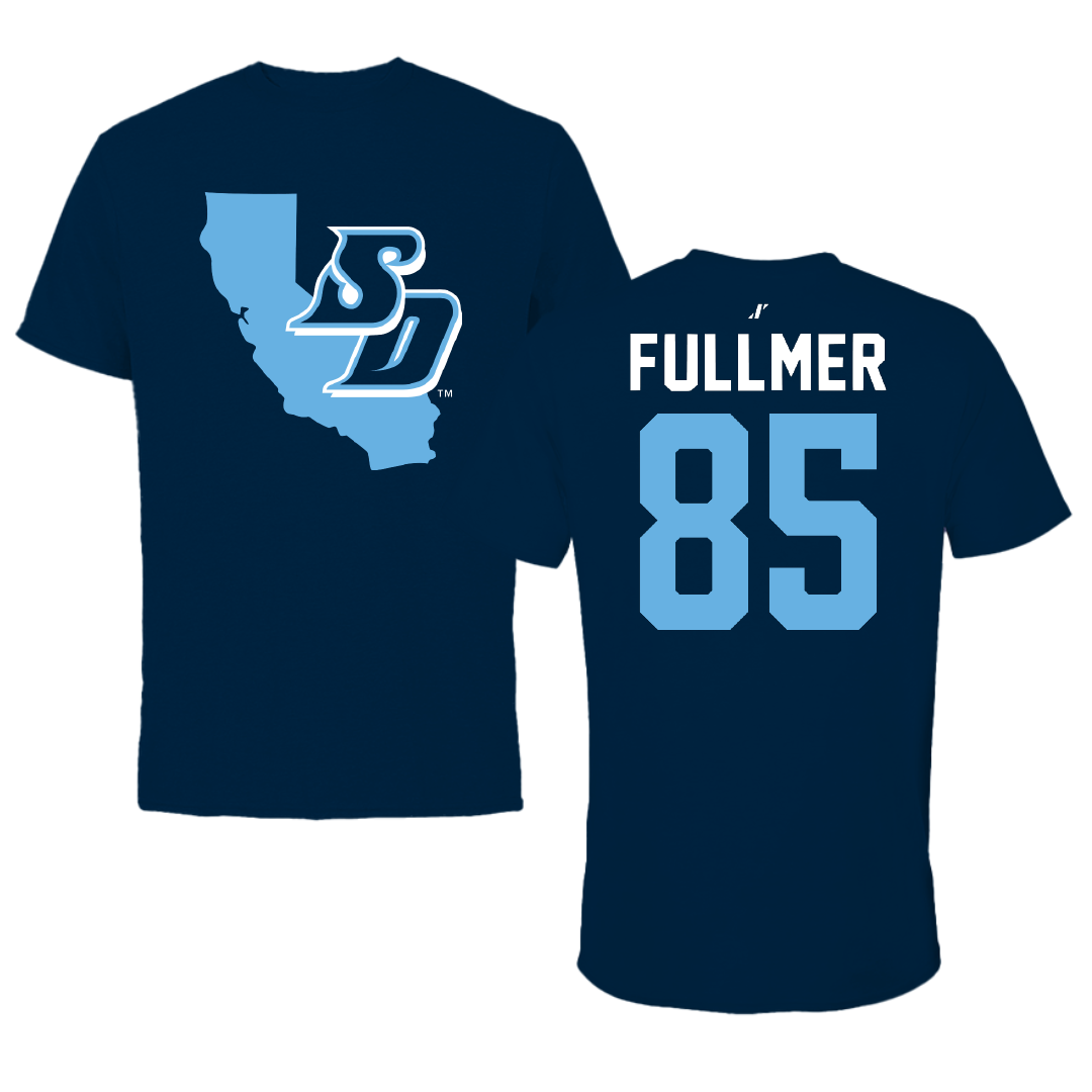 University of San Diego Football Navy State Performance Tee - #85 Zane Fullmer