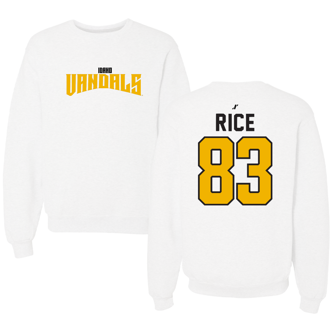 University of Idaho Football White Classic Crewneck - #83 Brayden Rice