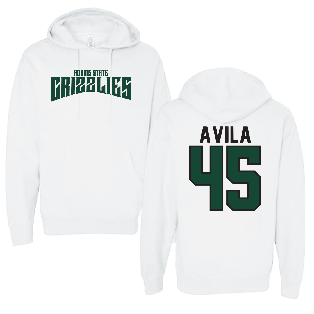 Adams State University Soccer White Classic Hoodie - #45 Caleb Avila