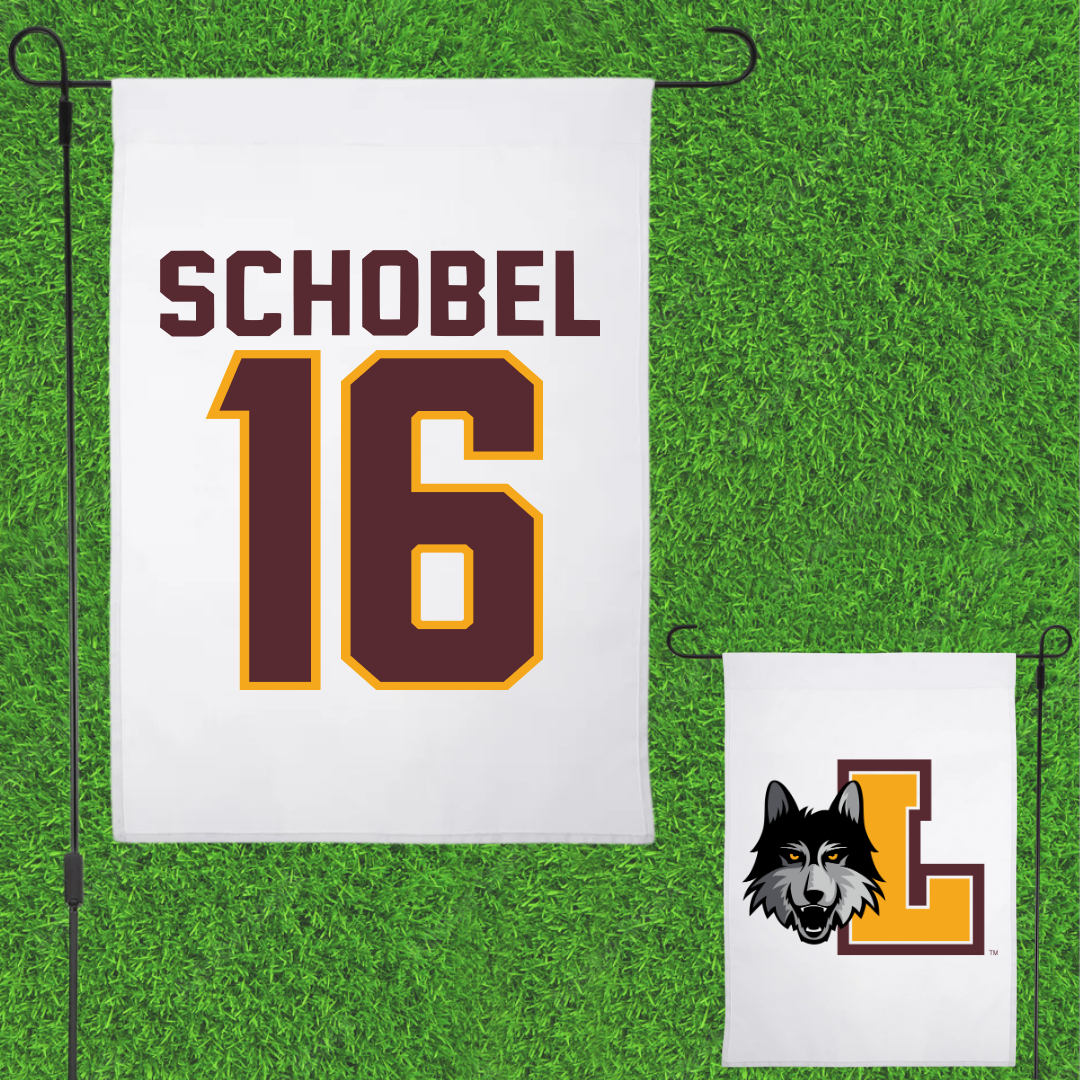 Loyola University-Chicago Volleyball White Garden Flag - #16 Cole Schobel
