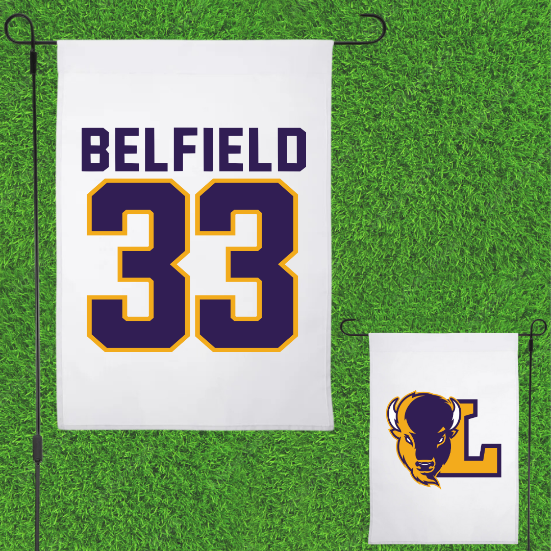 Lipscomb University Softball White Garden Flag - #33 Kaylyn Belfield