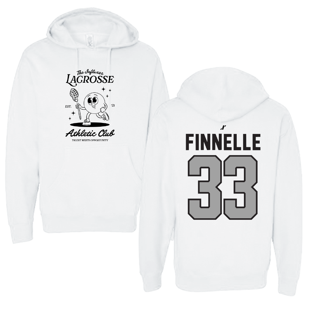 Lacrosse White Influxer Athletic Club Hoodie - #33 Elyse Finnelle