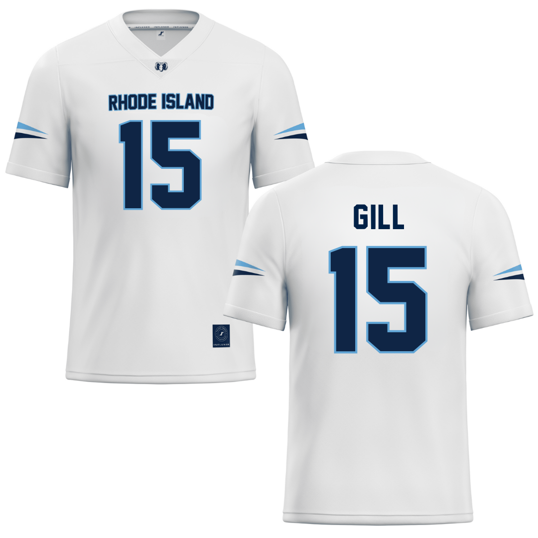University of Rhode Island White Lacrosse Jersey - #15 Izze Gill