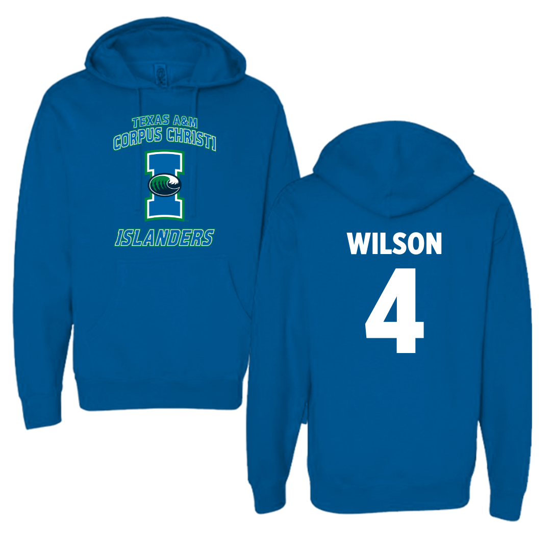 Texas A&M University-Corpus Christi Soccer Blue Hoodie - #4 Ashley Wilson