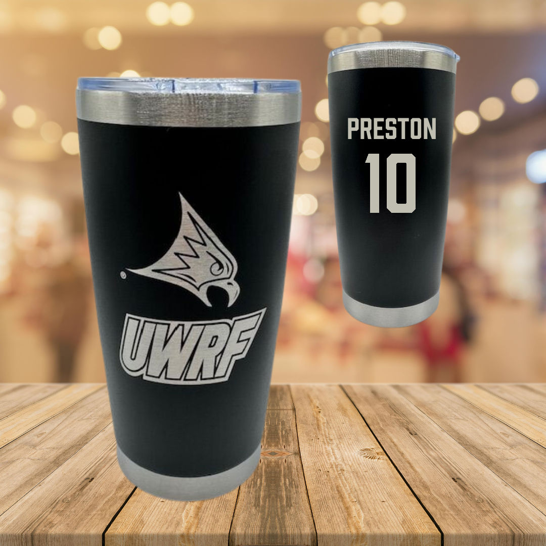 University of Wisconsin-River Falls Football Black Stainless Steel Tumbler - #10 Conner Preston