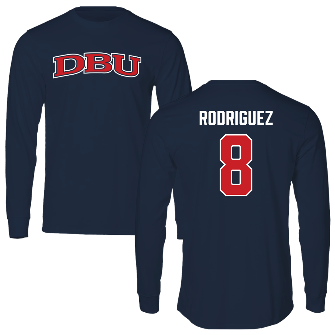 Dallas Baptist University Lacrosse Navy DBU Performance Long Sleeve - #8 Brandon Rodriguez