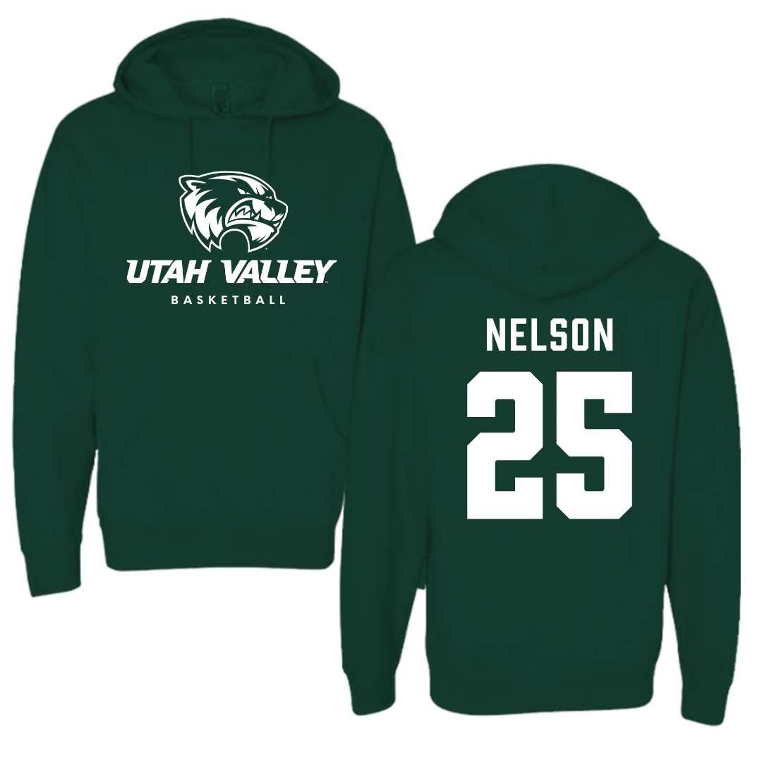 Utah Valley University Basketball Forest Green Hoodie - #25 Halle Nelson