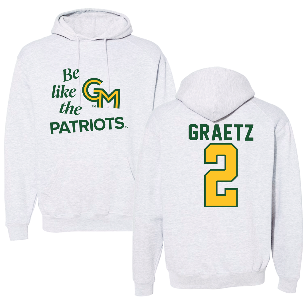George Mason University Volleyball Light Gray Be Like Us Hoodie - #2 Haley Graetz