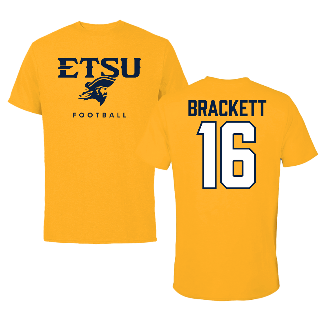 East Tennessee State University Football Gold Performance Tee - #16 Nate Brackett