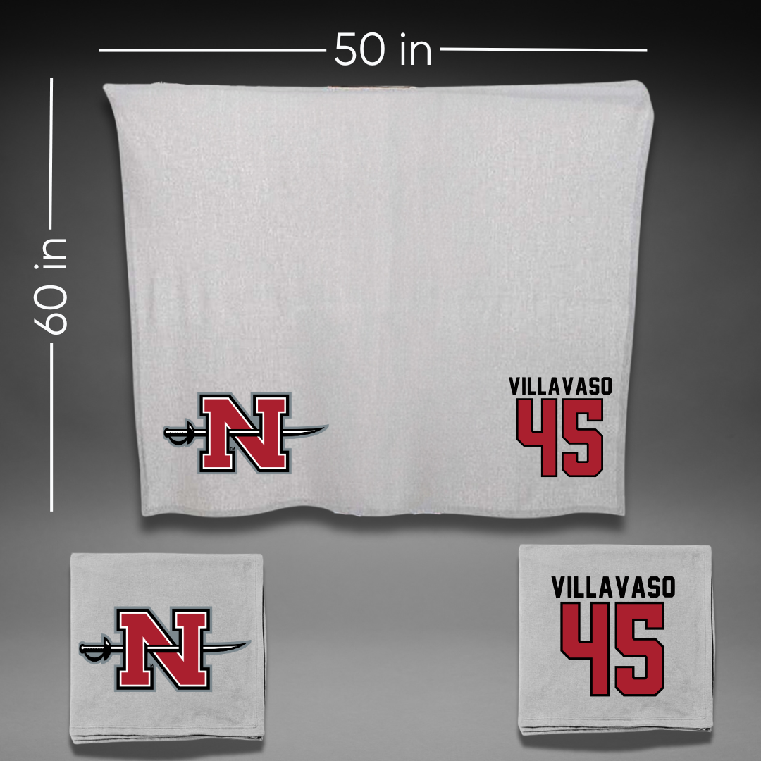 Nicholls State University Football Gray Blanket - #45 Alex Villavaso