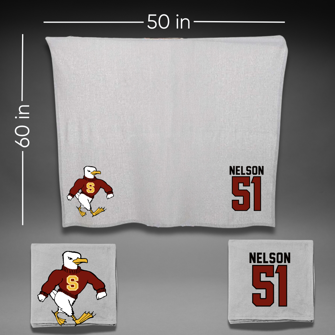 Salisbury University Football Gray Blanket - #51 Matt Nelson