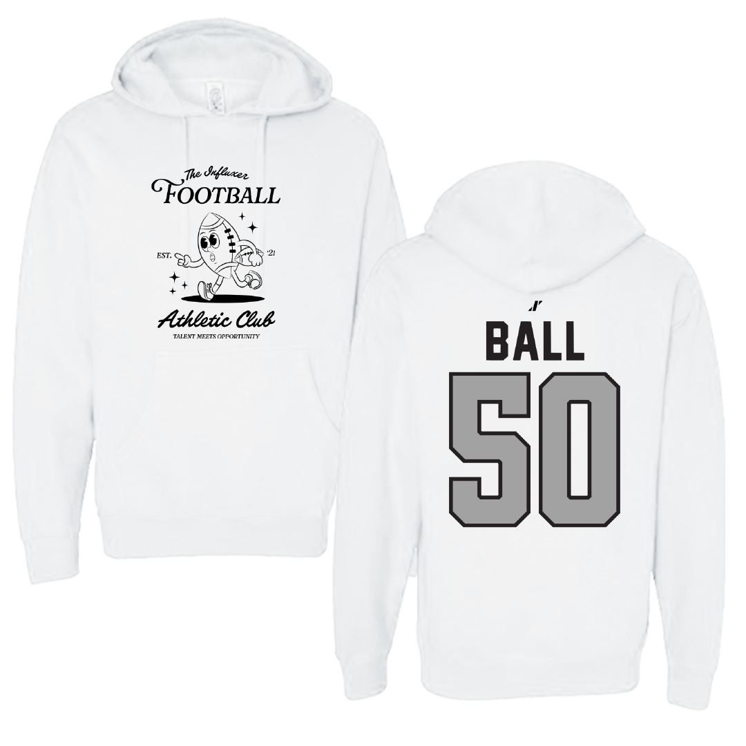 Football White Influxer Athletic Club Hoodie - #50 Kendyle Ball
