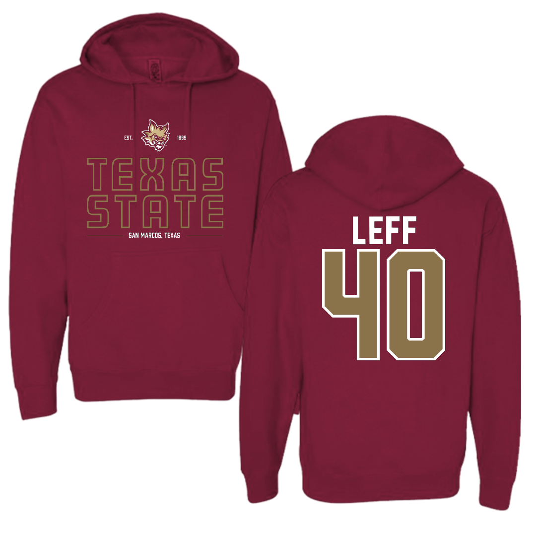 Texas State University Basketball Maroon General Hoodie - #40 Nicole Leff