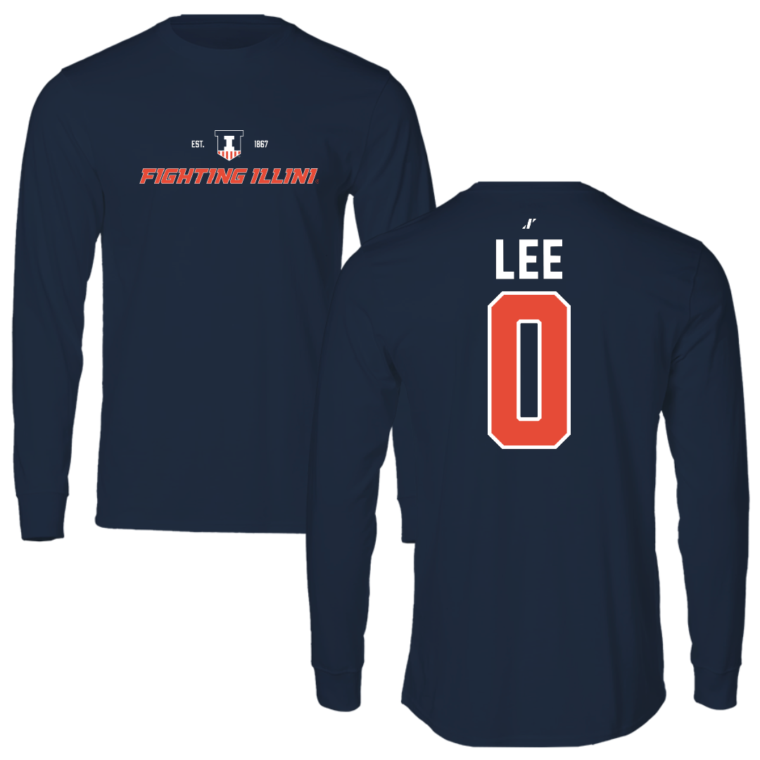 University of Illinois Soccer Navy General Long Sleeve - #0 Izzy Lee