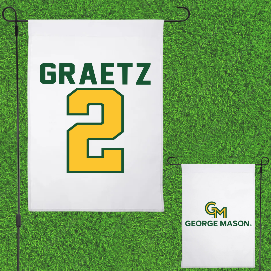 George Mason University Volleyball White Garden Flag - #2 Haley Graetz